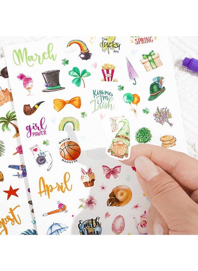 Ba Love 316 Stickers Planner Stickers Book, 6 Sheets Waterproof Repositionable Stickers for Journal, Bullet Planner, Scrapbook & Calendar, Functional Decorative Sticker Set & Gift - Image 4